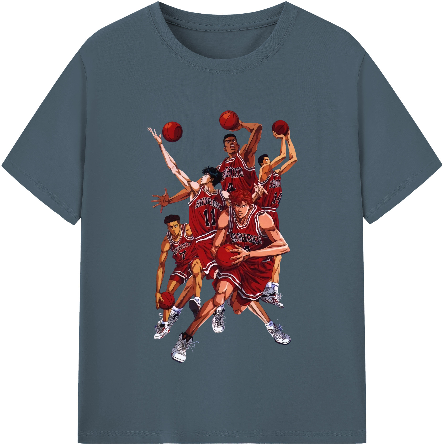 SLAM DUNK／スラムダンク 綿100％半袖Tシャツ（フロントプリント）